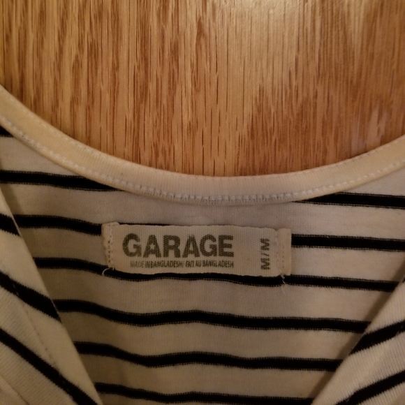 Garage women's white with black stripes shirt, size medium - Picture 2 of 2
